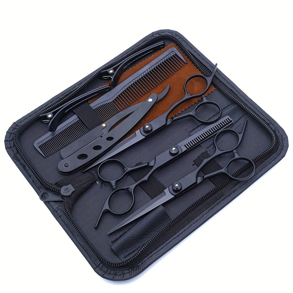 Hair Cutting Scissors Set 6 Inch Stainless Steel with Thinning Shears & Barber Comb – Colorful Professional Hairdressing Shears Kit for Men Women Salon Home - product image