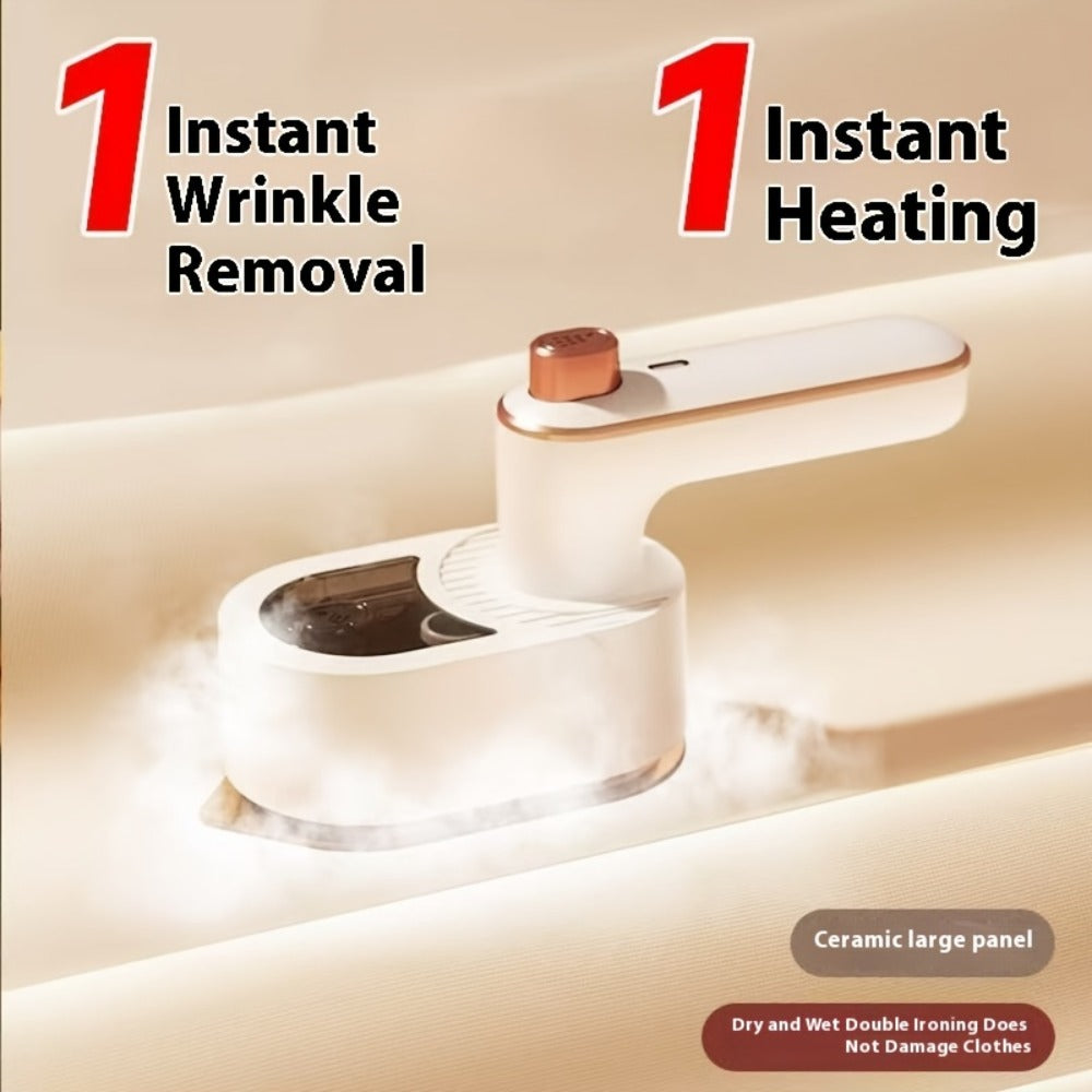 3-in-1 Handheld Steamer Compact Electric Travel Iron Dry & Wet Steam, Portable Mini Garment Steamer for Clothes Wrinkle Remover, Home Dorm Business Trip Travel Iron for Shirts Suit - product image