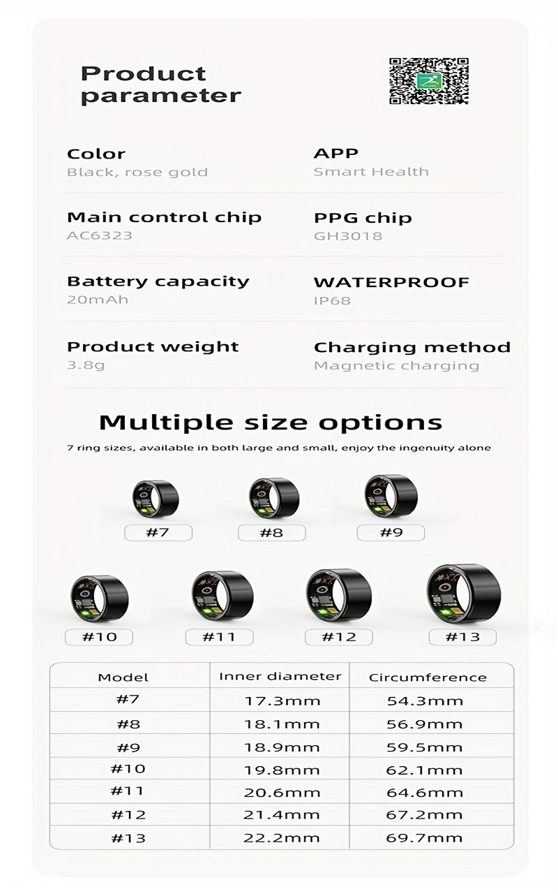 IP68 Waterproof Health Monitor – Smart Ring Fitness Tracker - product image 27