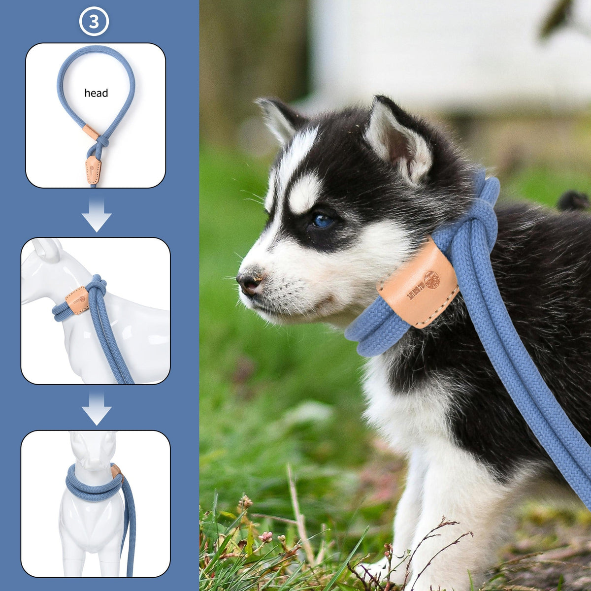 No Pull All-in-One Training Leash for Puppies & Small Dogs, Adjustable Slip Lead with Soft Rope, Secure Control for Walking & Training – Dog Slip Leash and - product image 20