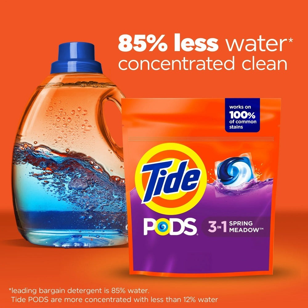 Tide PODS Liquid Laundry Detergent Packs Spring Meadow Scent 16 Count Pre-Measured Pods Stain Remover HE Compatible Top Load Front Load Washing Machine - product image 7