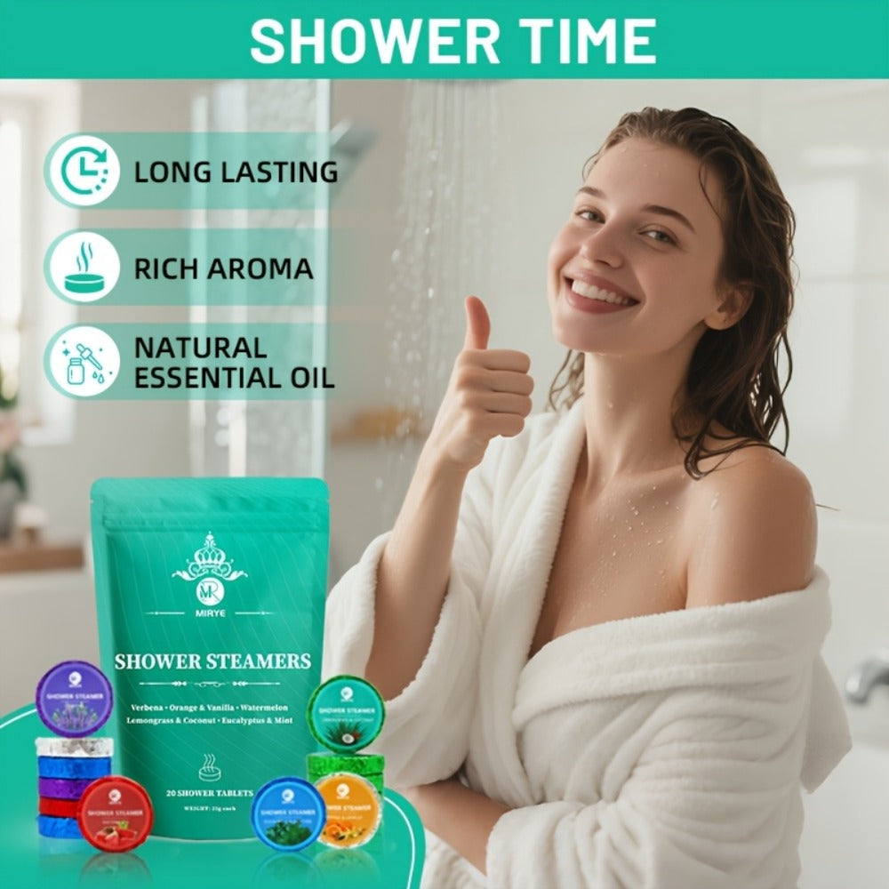 Shower Steamers Aromatherapy 20 Pack - Lavender & Fruit Essential Oil Shower Bombs for Relaxation, Stress Relief & Self Care, Unisex Spa Gift Set for Women Men, Birthday Christmas  - product image 5