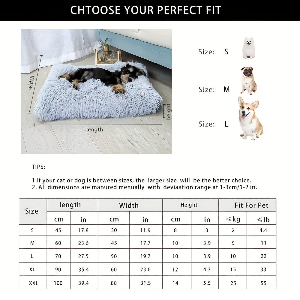 Oversized Plush-Lined Dog Bed & Cat Pad | Thick Warm Washable Polyester Pet Bedding for All Breeds | S, M, L, XL - product image 2