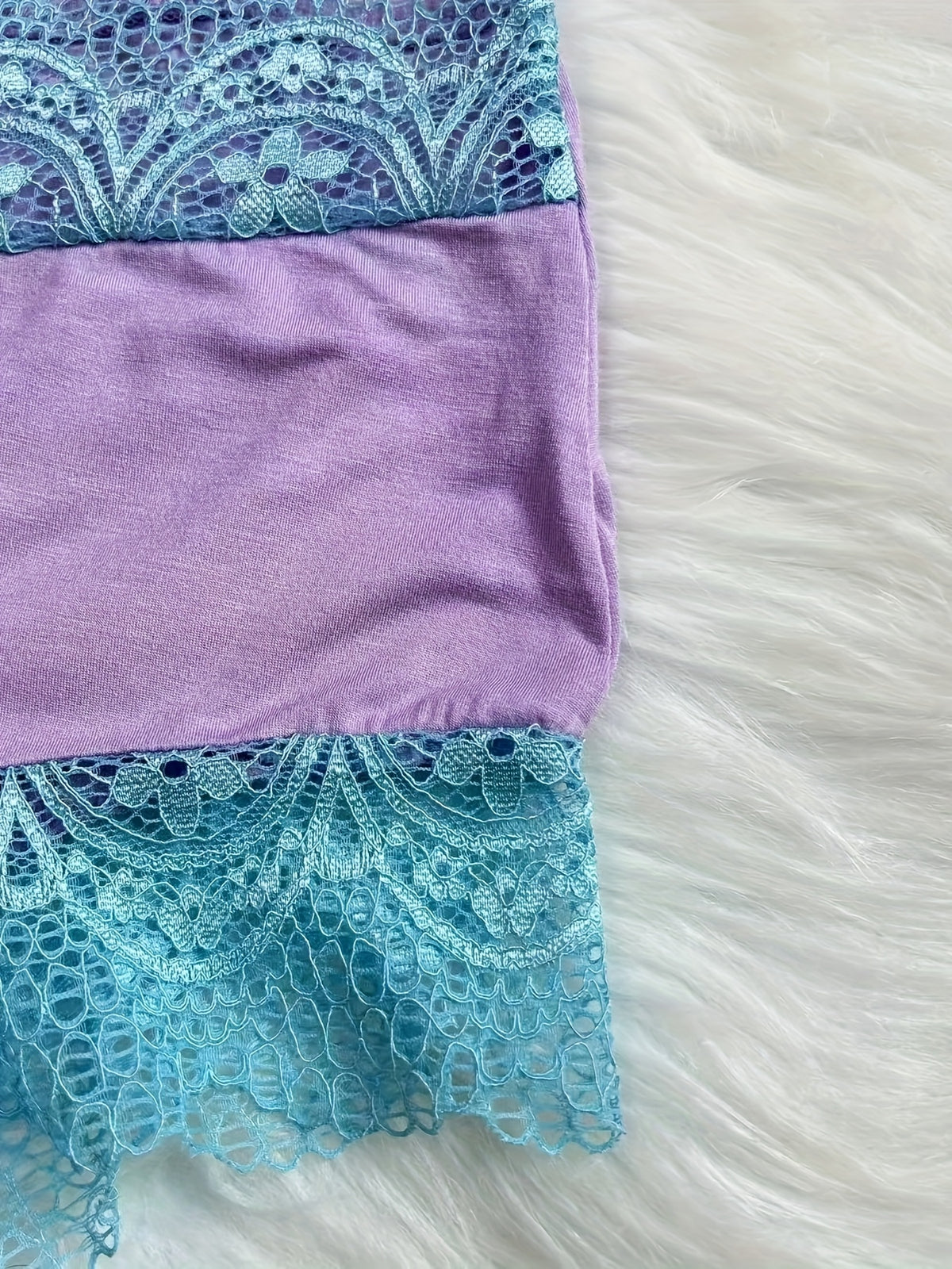 Contrast Color Lace Splicing V-Neck Bow Splicing Soft and Comfortable Skin-Friendly Casual Home Pajamas Set - product image 13