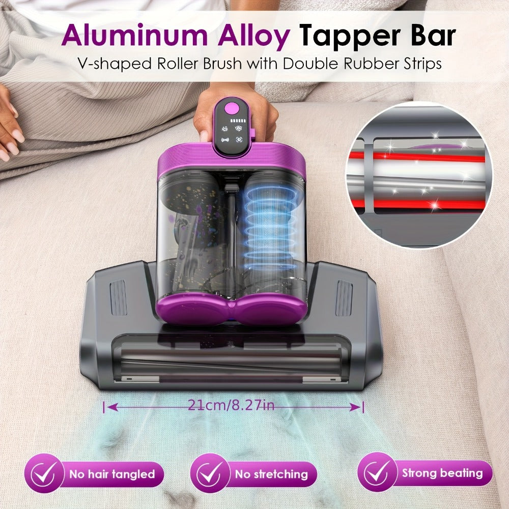 Mattress Vacuum Cleaner Handheld Bed Cleaner – 16KPa Strong Suction with UVC Light & Hot Air Heating, Deep Clean for Pillows, Sofa, Crib & Pet Hair, Double Cup Design, White or Pur - product image 10