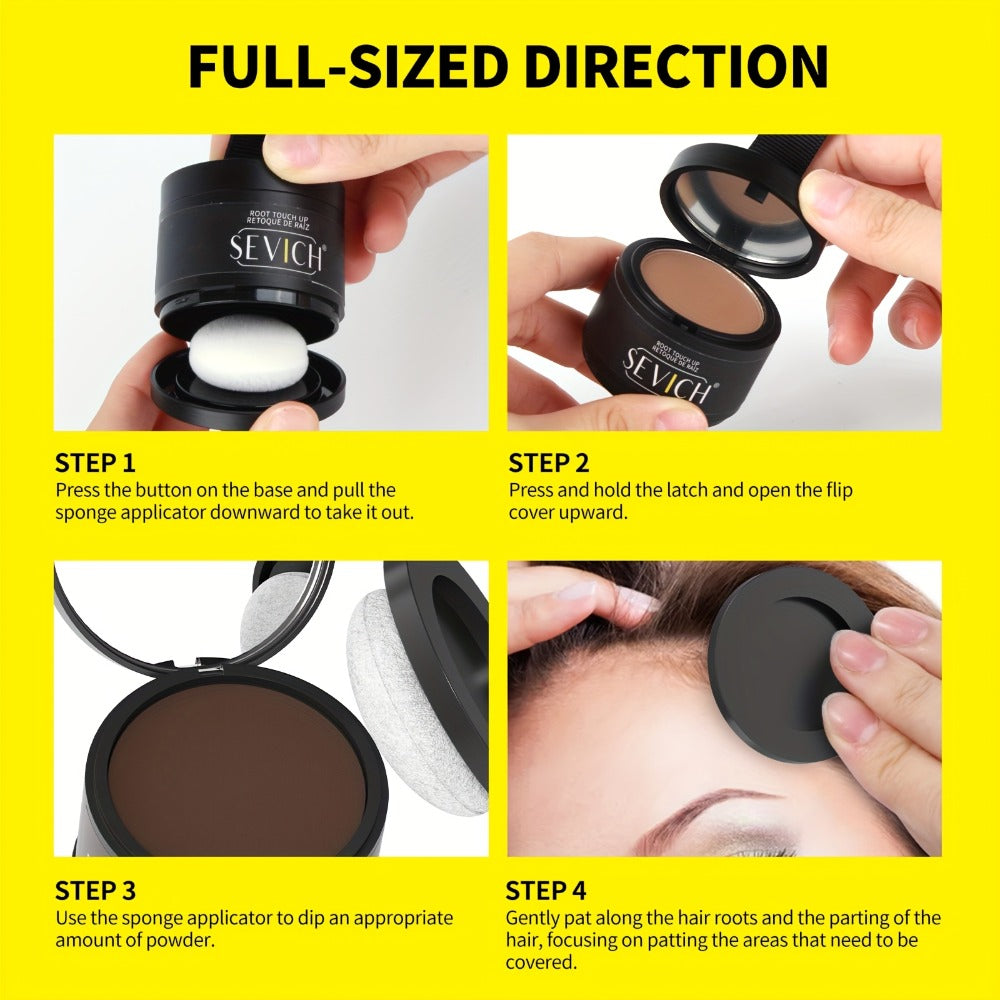 Hairline Powder Root Touch-Up Kit with Refill & Brush – Waterproof Instant Grey Hair Concealer Fills Sparse Hairline Bald Spots Eyebrow Powder for Women Men 4g+4g - product image 2