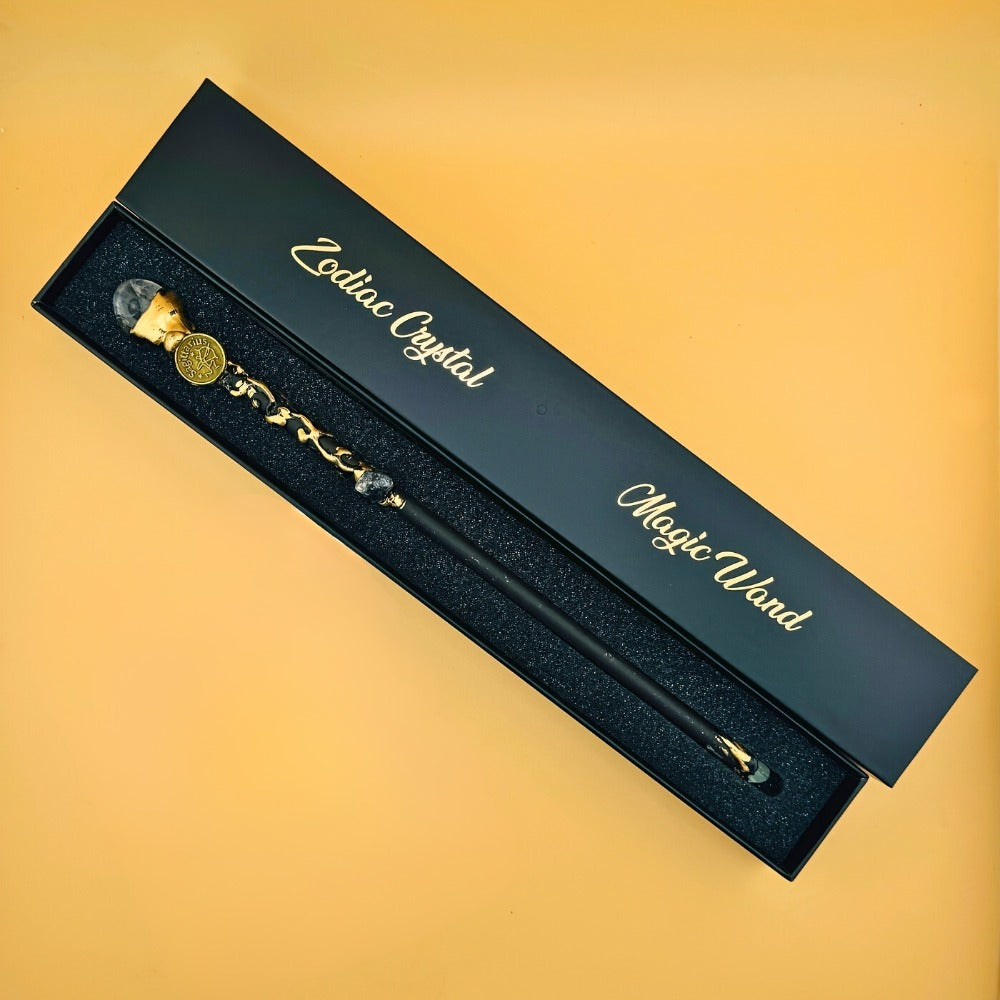 Handmade Astrology Wand All 12 Signs Aries Taurus Gemini Cancer Leo Virgo Libra Scorpio Sagittarius Capricorn Aquarius Pisces Cosplay Party Decor Birthday Gift | Zodiac Crystal Magic Wand with Gift Box