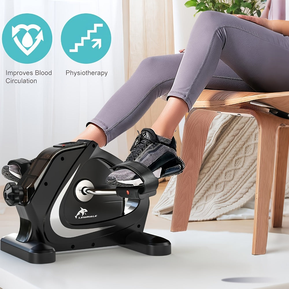 Portable Elliptical Trainer Mini Exercise Bike Under Desk Pedal Exerciser LCD Display 8 Resistance Levels Silent 350lb Capacity Arm Leg Training for Home Office Seniors - product image