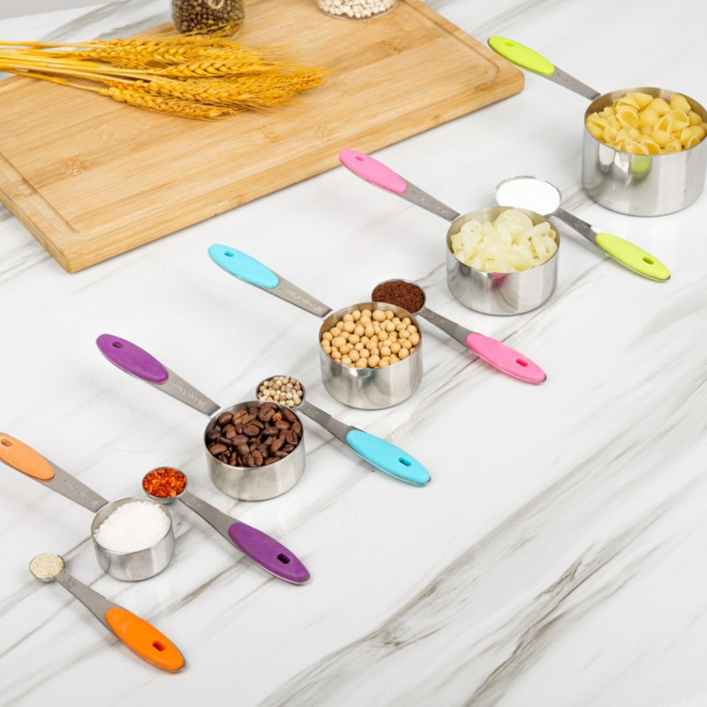Stainless Steel Measuring Cups and Spoons Set 5pcs with Silicone Handle - Baking & Cooking Kitchen Measurement Tools - product image 9