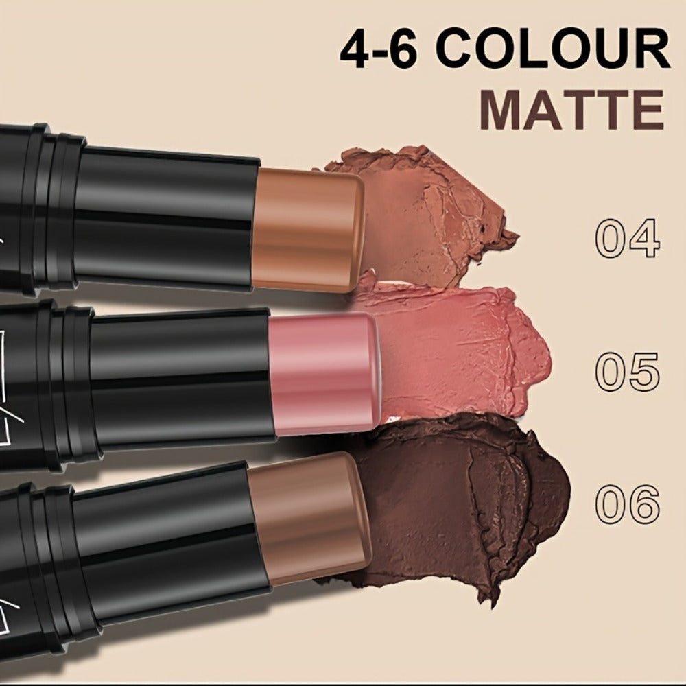 3-in-1 Makeup Stick Set 6pcs — Waterproof Blush Eye Shadow & Highlighter Stick, Long-Lasting Moisturizing Cream Formula, Pink & Brown Luster Shades for All Skin Tones - product image 4
