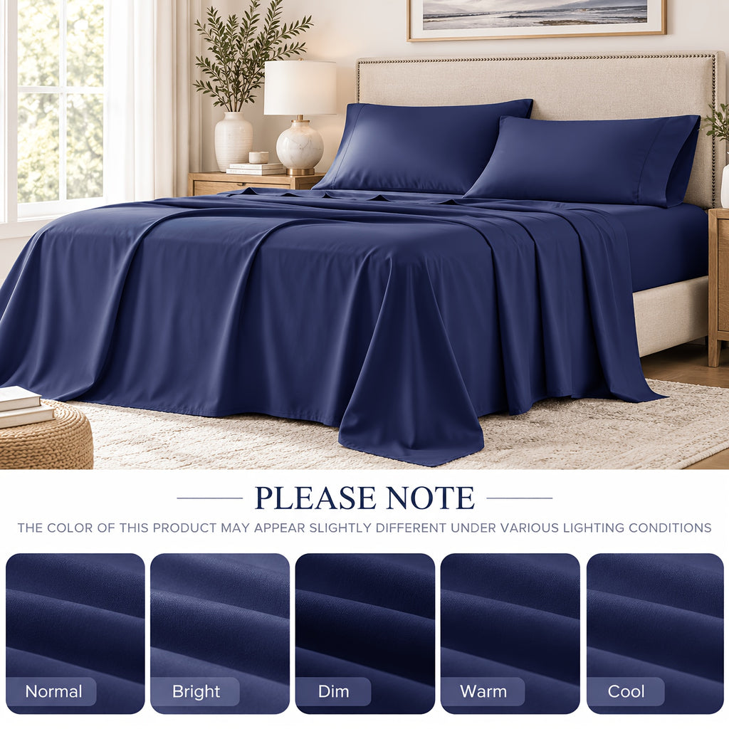 6 pcs Deep Pocket Cooling Bamboo Sheet Set, Luxurious and Ultra-Soft, Breathable, 16 Inch Extra Deep Pocket, Twin, Full, Queen, King, Multiple Colors to Choose - product image 15