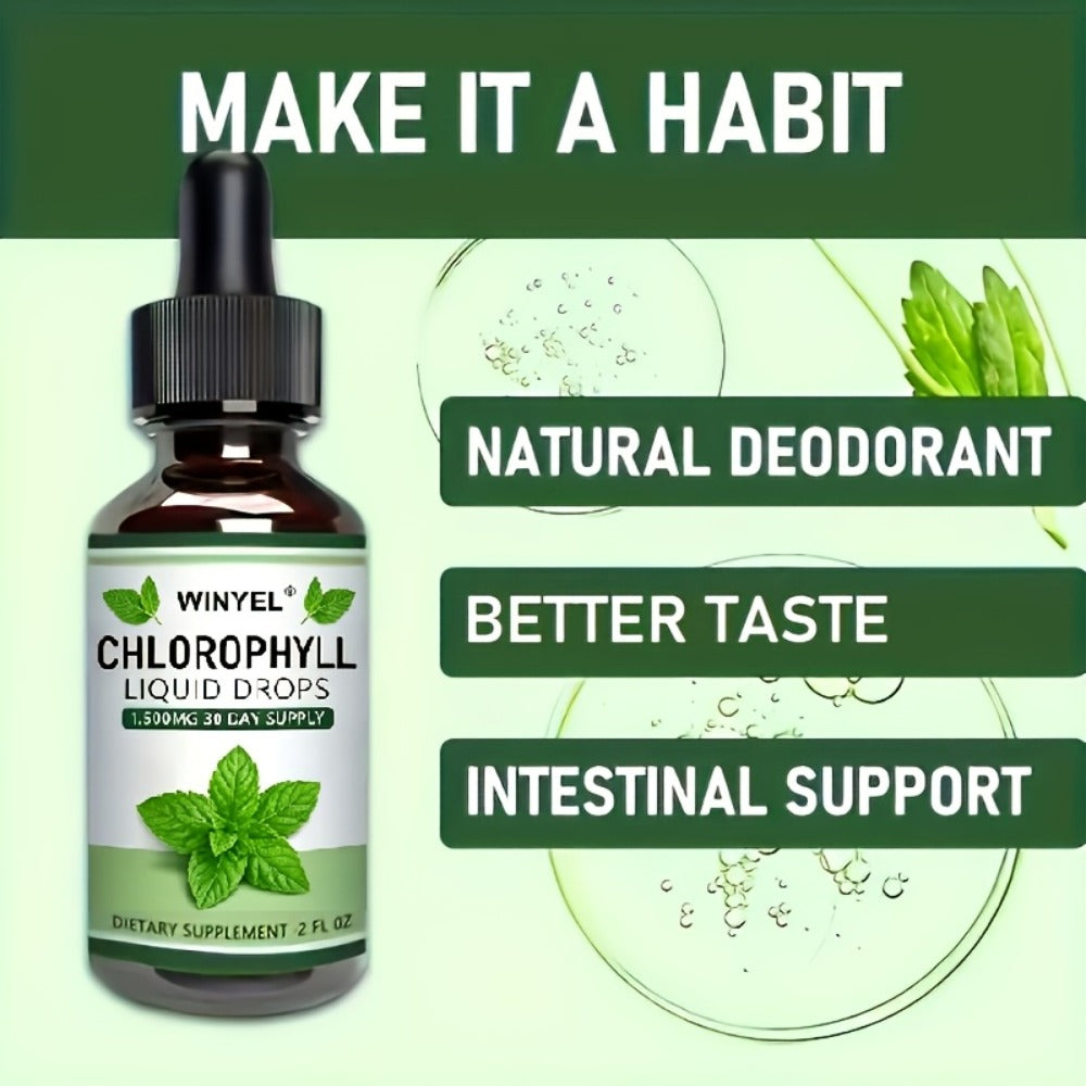 Liquid Chlorophyll Drops Supplement for Internal Deodorant Body Odor Control Detox Skin Clarity & Natural Energy — Alkalizing Antioxidant Plant-Based Daily Wellness for Women & Men - product image 6