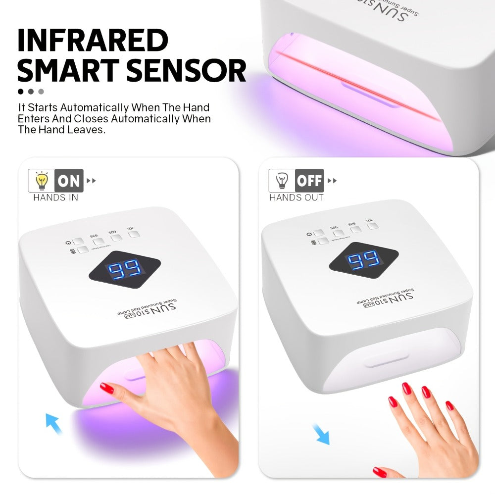 Cordless LED Nail Lamp SUN S10 MAX Rechargeable — 30 LED Lights Auto Sensor 3-Timer LCD Display Professional Gel Nail Dryer for UV Gel Acrylic Base Top Coat, Wireless Nail Light fo - product image 6