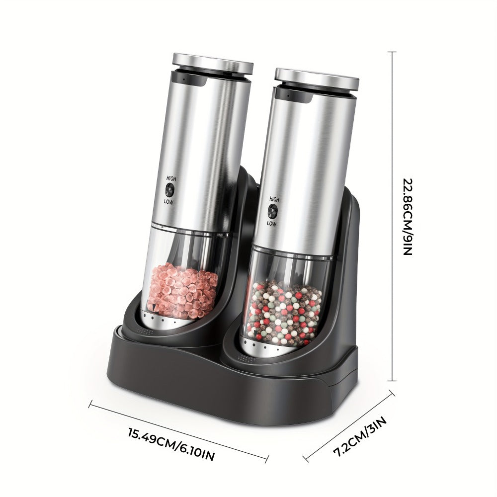 Electric Pepper Grinder Set USB-C Rechargeable with LED Light Ceramic Core Adjustable Coarseness One-Hand Automatic Salt Pepper Mill Kitchen Gift for Home Cooking Camping BBQ - product image 9