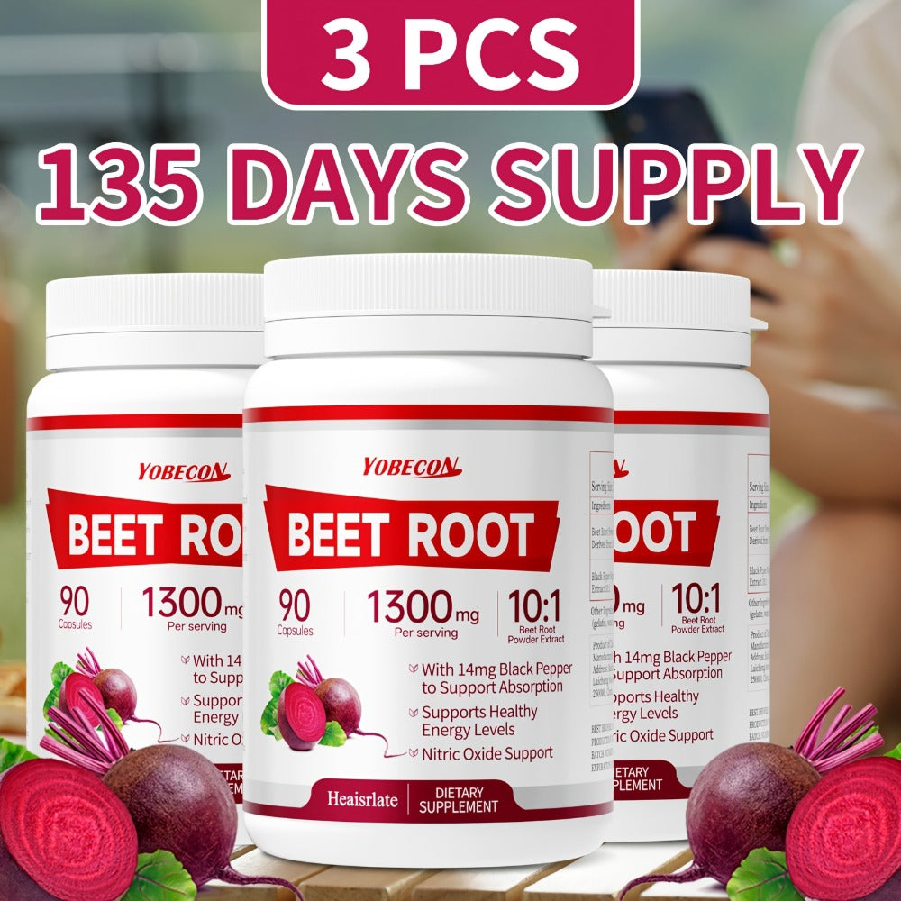 Beet Root Capsules 1300mg Nitric Oxide Supplement for Blood Flow Circulation Energy Support Plant-Based Formula for Men and Women - product image 10
