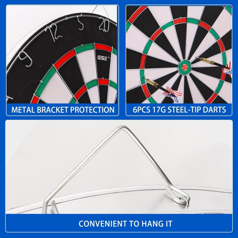 18 Inch Professional Sisal Bristle Dartboard Set – High-Density Double-Sided Board for Training Competition Game Night Christmas Gift – Regulation Size Steel - product image 2