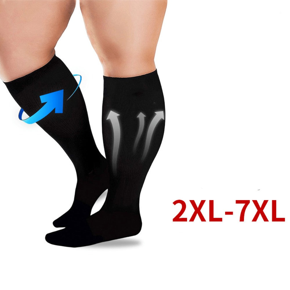 Plus Size Compression Socks 2 Pairs High Elasticity Sports Fitness Oversized Socks for Men Women 2XL 3XL 4XL 5XL 6XL 7XL Running Athletic Support - product image 8