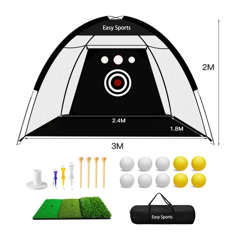 Golf Practice Net Set 10x7ft | Tri-Turf Mat, Target Design, 5 Balls, Tees & Storage Bag | Backyard Golf Training Net for Home Use - product image 4