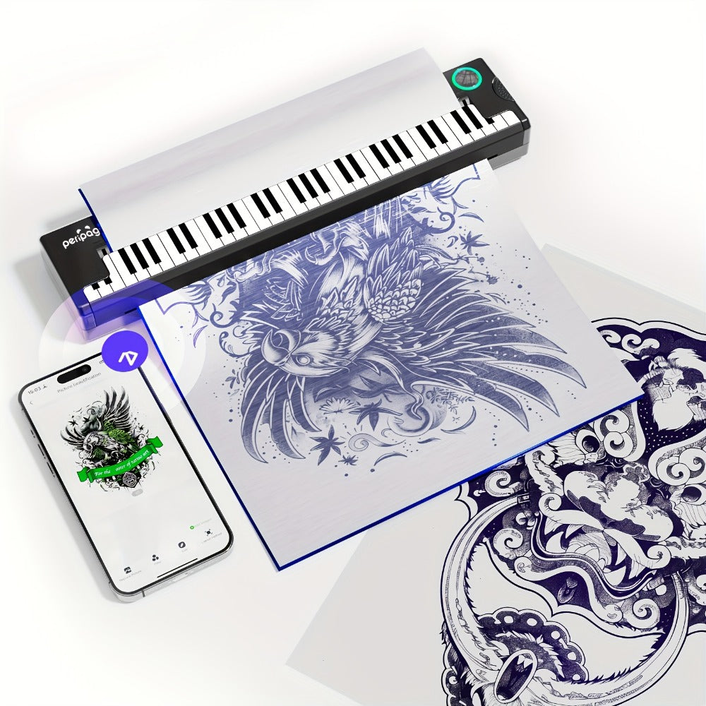 Thermal Tattoo Transfer Paper 40 Sheets Peripage Ink-Free A4 Stencil Paper High Definition Fast Imaging for Tattoo Stencil Printer Compatible with Tattoo Artists & Beginners - product image