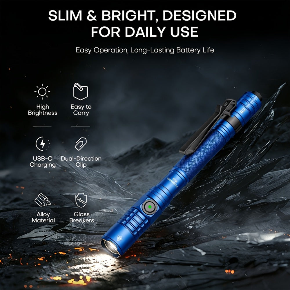 Tactical Penlight 1200 Lumen EDC Flashlight | High-Brightness Torch with Tail Switch Multi-Mode | Slim Pocket Light for Everyday Carry, Camping, Outdoor Activities & Work Lighting - product image 11