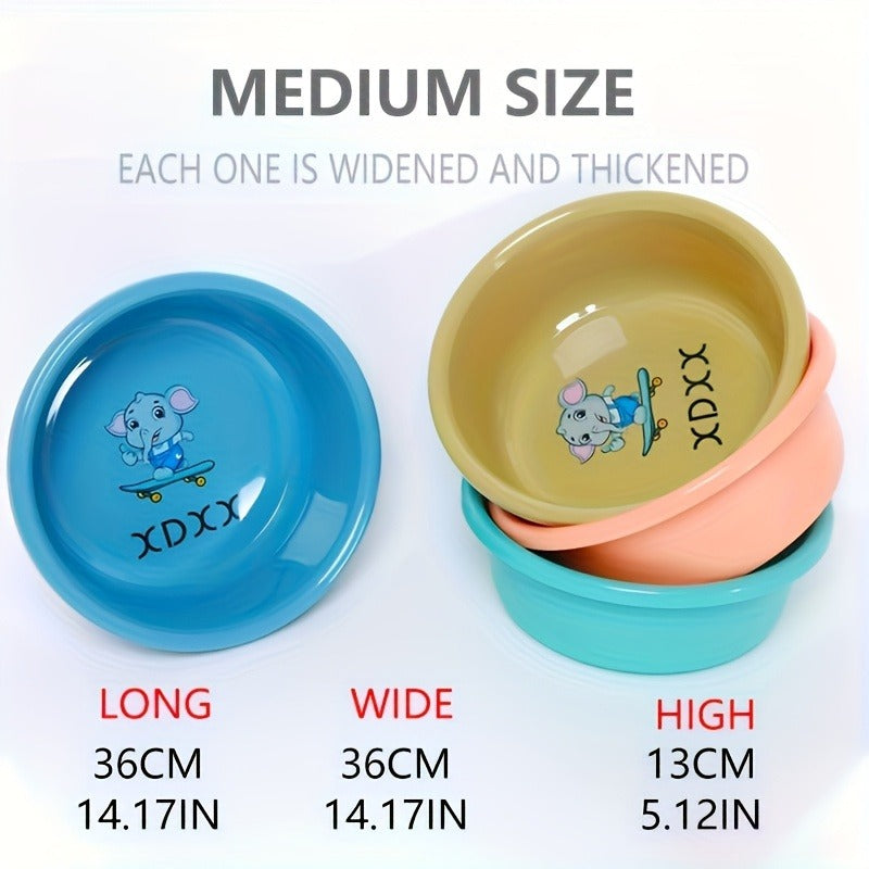 Plastic Wash Basin 12 Quart Stackable Round Tub | Portable Household Washing Bowl for Kitchen, Camping, Face Washing, Fruit & Vegetable Cleaning, Dish Washing & Bottle Rinsing, 4 Colors, Small to Oversized