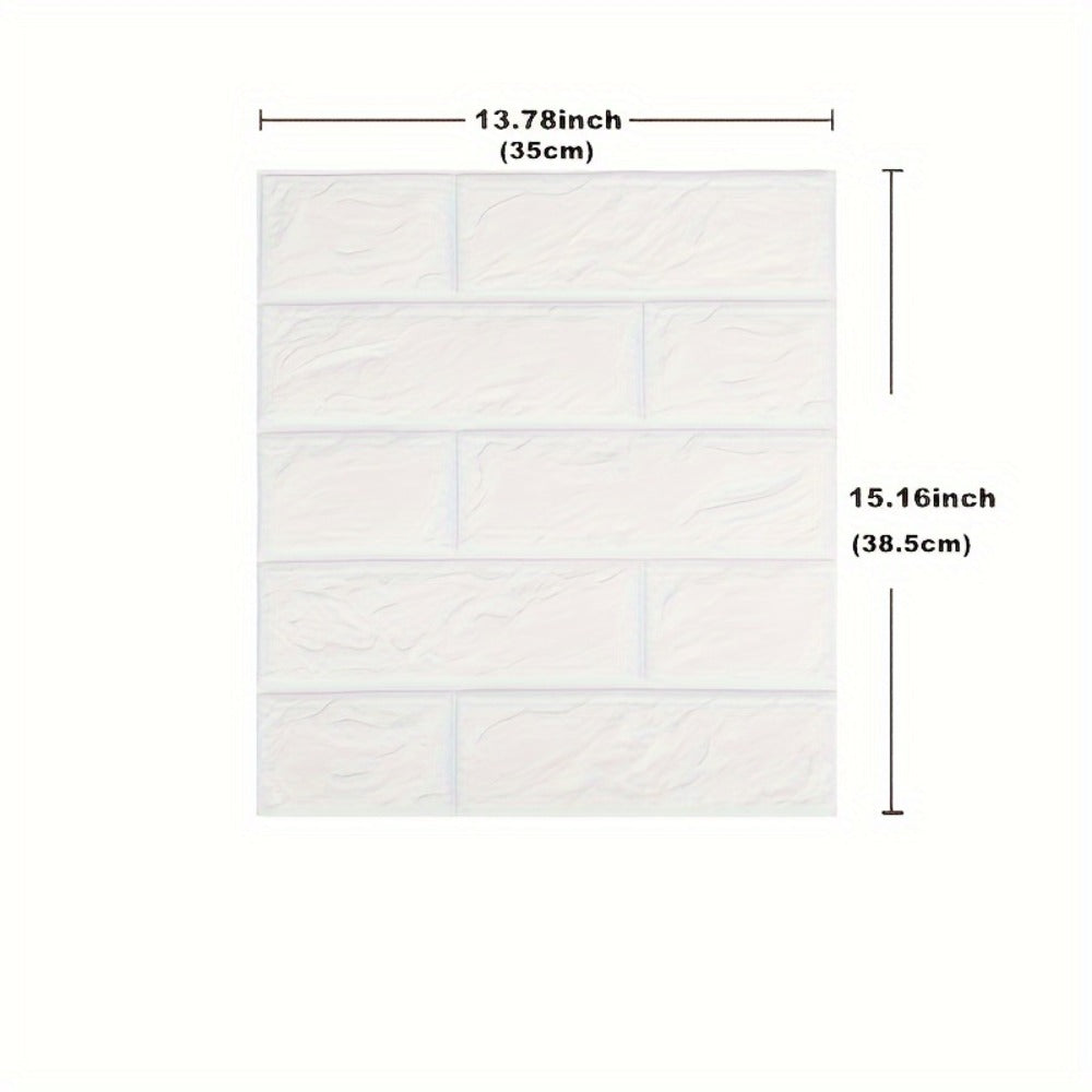 3D Foam Brick Wall Sticker 100 Pieces Self Adhesive Waterproof Soft Wallpaper Panel for Living Room Bedroom Bathroom Kitchen Home Decor White Rock Black Rock Red Marble Flower - product image 3