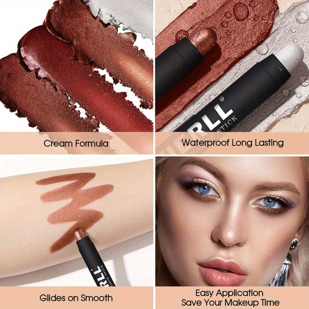Waterproof Eyeshadow Stick Set 8 Piece – Shimmer, Pearlescent & Matte Eye Shadow Pencils, Creamy Blendable Formula, Long-Lasting Smoky Natural Glitter Eye Looks, Gift for Her - product image 10