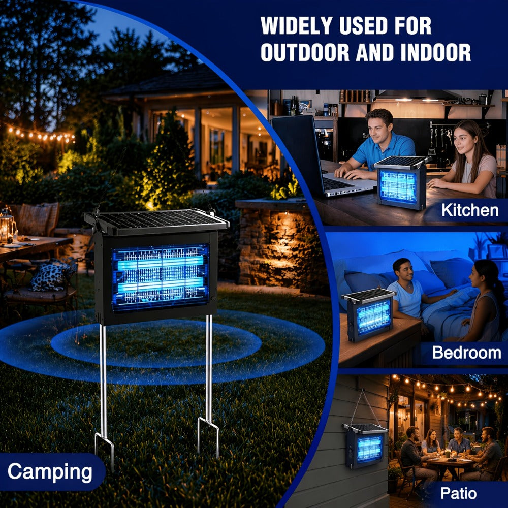 Solar Bug Zapper Outdoor 4200V – Solar Powered Mosquito Killer with Auto/Manual Dual Mode, 2100 Sq.Ft Coverage, 12H Runtime, 3-Way Charging, 10FT Cord, Safe for Family & Pets, for  - product image 8