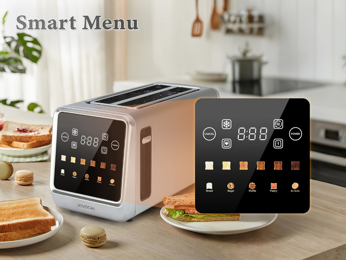 4-Slice Toaster Long Slot Stainless Steel – Touch Screen LED Display, 1.5" Wide Slots, Countdown Timer, Memory Function, Dual Control, 6 Shade Settings - product image 11
