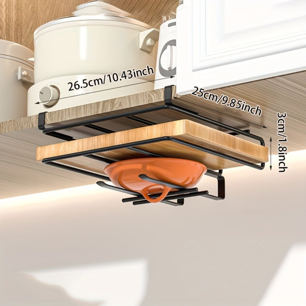 Kitchen Hook Rack for Cutting Boards Lids & Cabinet Door – Heavy Duty Carbon Steel Wall Mounted Organizer for Kitchen Tools & Bathroom Supplies, Rust-Resistant Black - product image 5