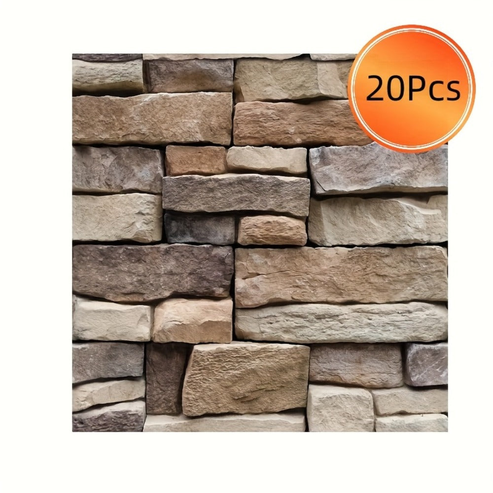 Peel and Stick Tile Stickers 20pcs Vintage Brick Pattern Self-Adhesive Waterproof Wall Tiles for Kitchen Bathroom Toilet – Removable Oil-Proof Backsplash Wall Art Decor - product image 7