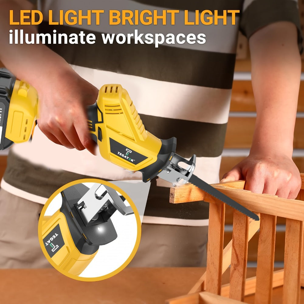 Electric Reciprocating Saw Cordless with LED Light & Safety Lock – Multi-Purpose Cutting Tool with Replaceable Blades, 1 or 2 Battery Options, Carrying Case Included - product image 10