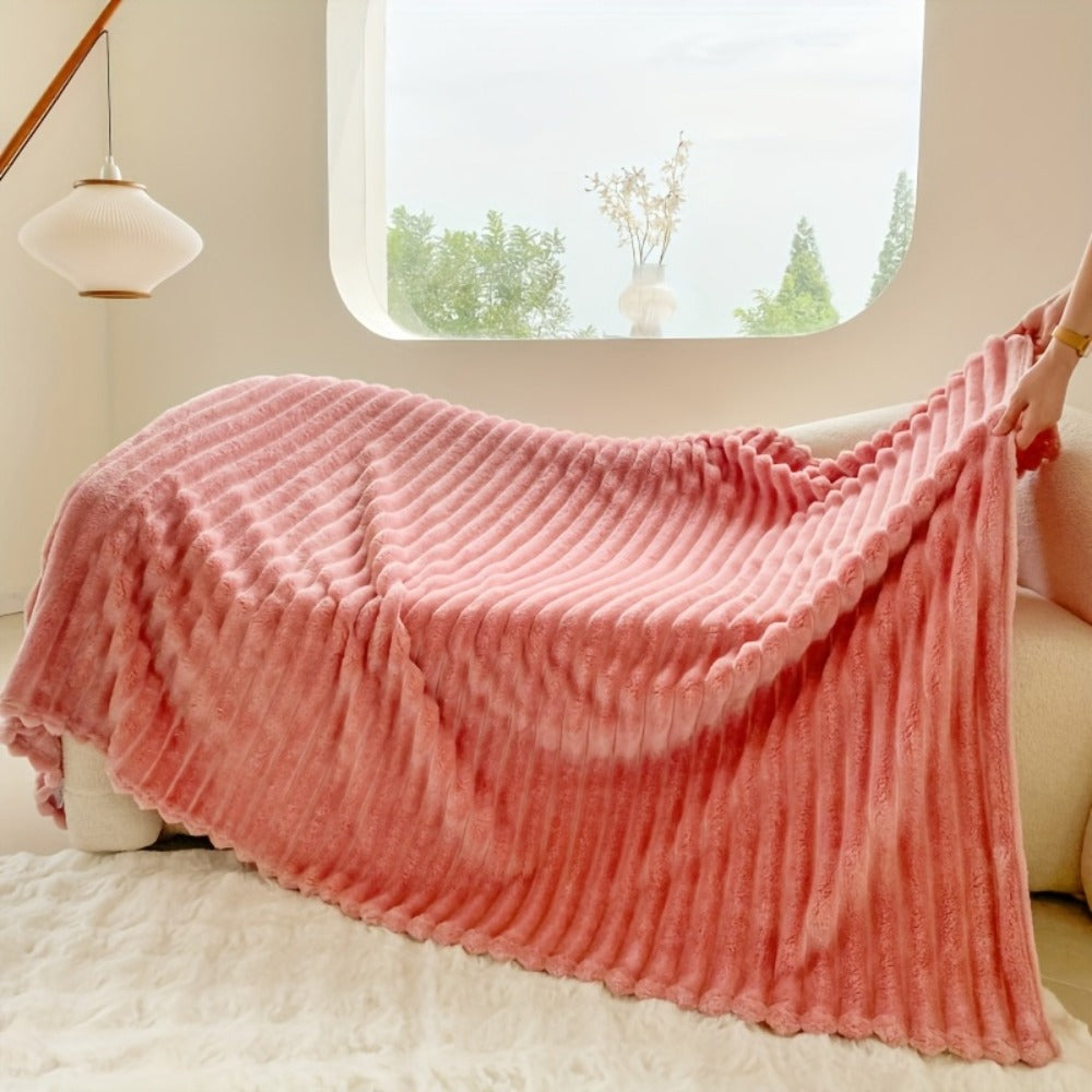 Reversible Faux Rabbit Hair Blanket – Thickened Soft Thermal Throw for Bed, Nap, Office & Camping, All Season, 4 Colors, 5 Sizes - product image 26