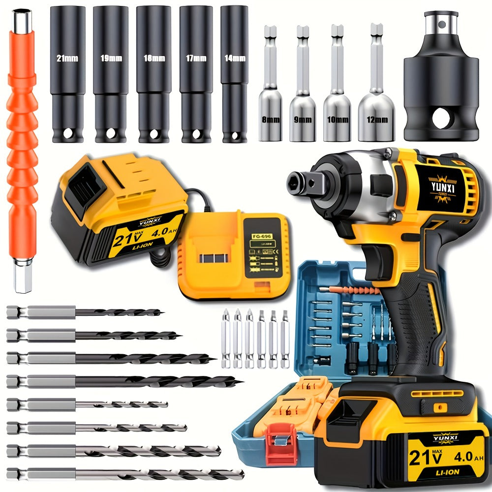 21V Cordless Drill Brushless Impact Wrench Multifunctional – Lithium Battery, Quick Charger, Variable Speed, Tighten Screws & Bolts, Compact Power Tool for Home, Car Repair & DIY – - product image 5