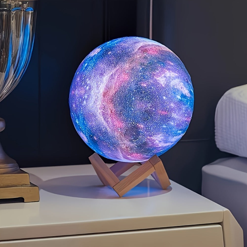 3D Moon Lamp 16 Colors LED Night Light with Remote Control USB Powered Solid Wood Stand 16 Inch Colorful Ball Galaxy Lamp for Bedroom Home Decor Unique Birthday Gift Kids Adults - product image 5