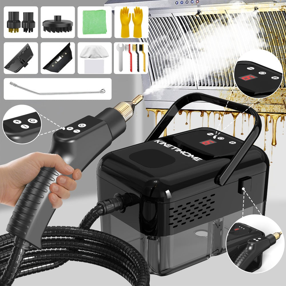 Steam Cleaner Handheld High Pressure Portable | Chemical-Free Deep Clean for Kitchen Grease Range Hood Sofa Tile Grout Car AC Washing Machine | Multi-Surface Steam Cleaning Machine - product image