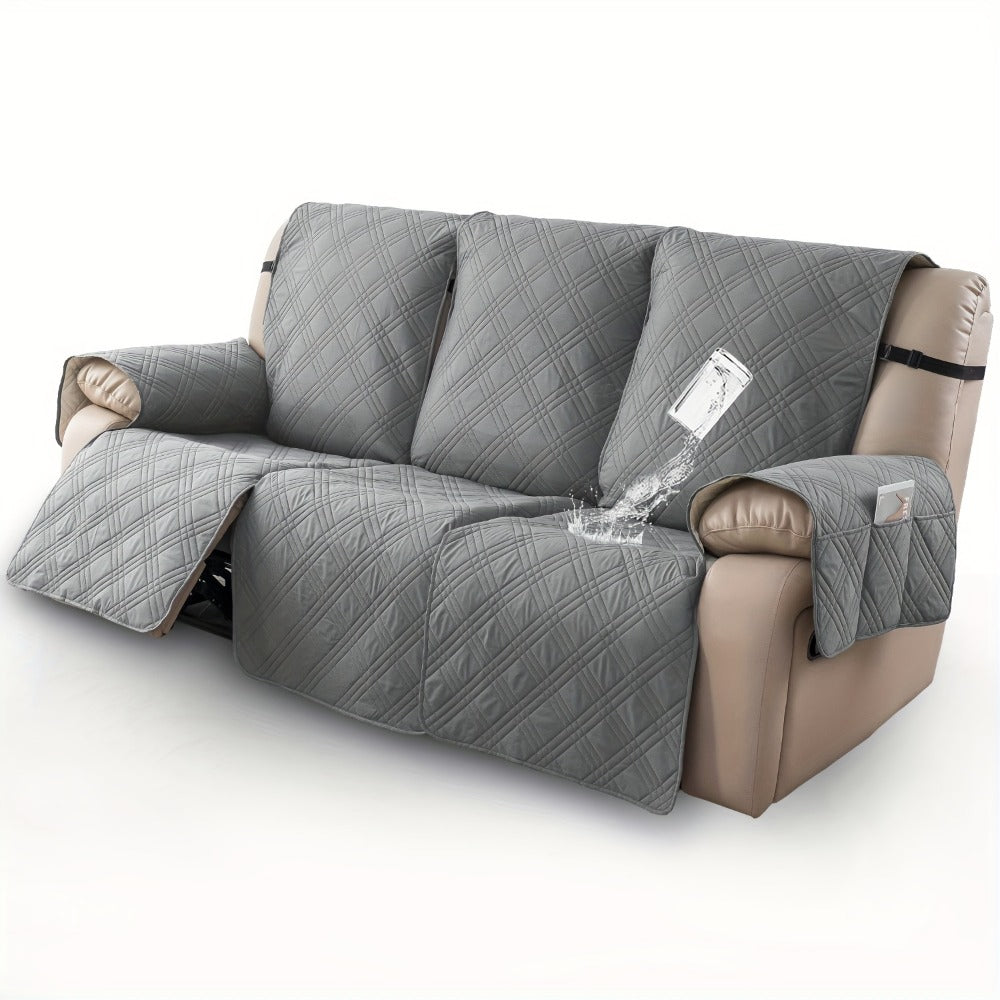 Waterproof Recliner Slipcover 3pcs Set | Non-Slip Quilted Elastic Recliner Chair Cover, Furniture Protector for Living Room Bedroom Office, 8 Colors - product image 9