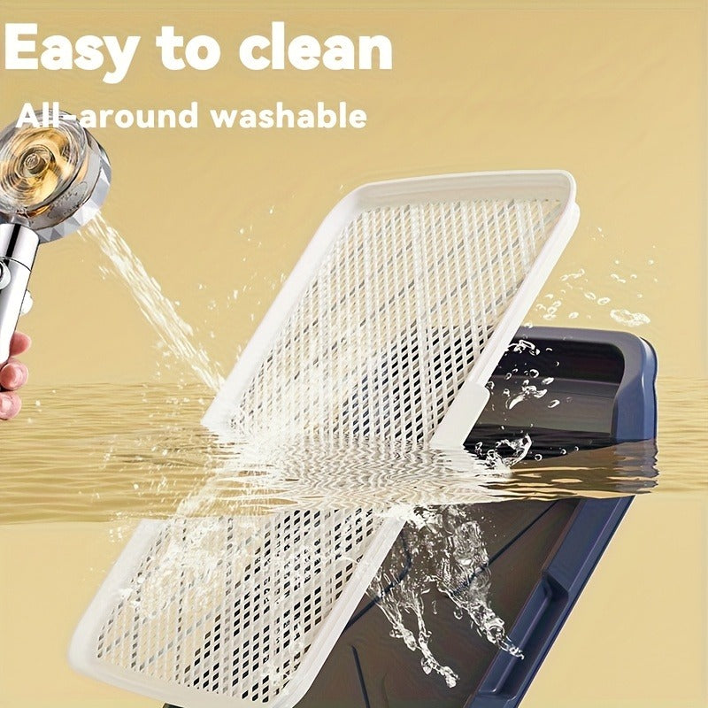 Indoor Dog Potty Tray with Removable Grating – Leak-Proof Puppy Training Toilet, Washable Pee Pad Holder for Apartments, Easy Clean Dog Bathroom, 7 Colors - product image 24