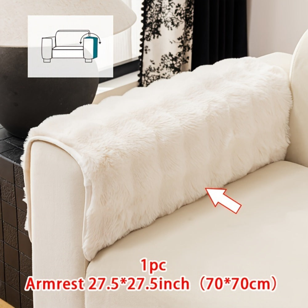 Faux Rabbit Plush Sofa Cover Winter Warm Thickened Anti-Slip Pet Friendly Cushion Protector for Living Room Bedroom Office 1 2 3 4 Seater - product image 45