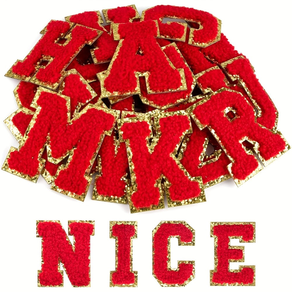 Embroidered Alphabet Applique Stickers for Clothes Bags Hats Phone Cases, DIY Craft Personalized Patch Set Gift for Teens & Kids – Chenille Letter Patches Self - product image 5