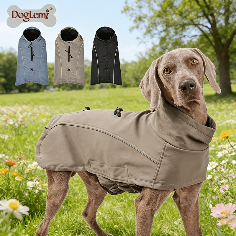 Dog Jacket for Small Breeds – Windproof Warm Pullover Coat with Reflective Stripes, Woven Fabric, Machine Washable Pet Outerwear for Spring & Fall, Colors - product image