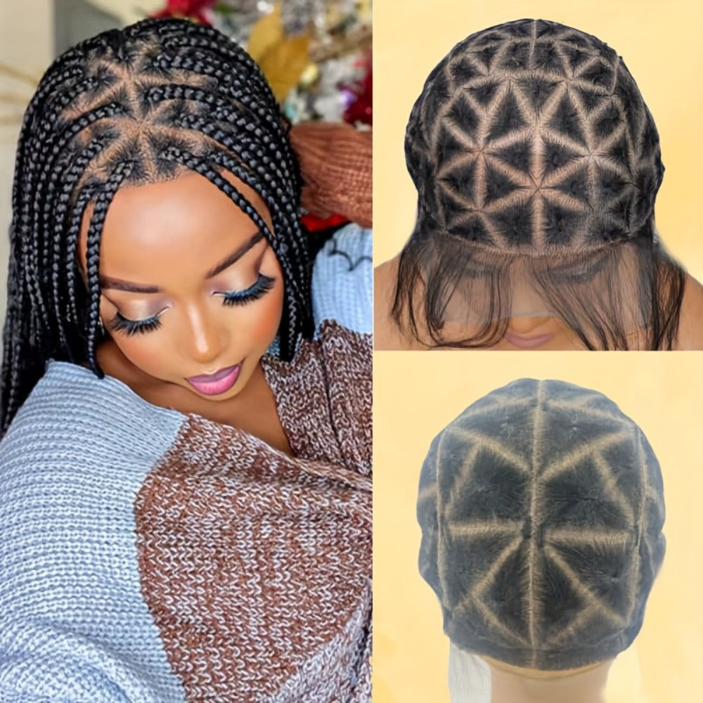 Crochet Wig Cap DIY Braiding Set Double Full Lace Baby Hair Premade Lace Front | Nylon Hair Net Hook Tool for Making Braided Wigs 82 109 112 121 Sections Natural Black - product image 8