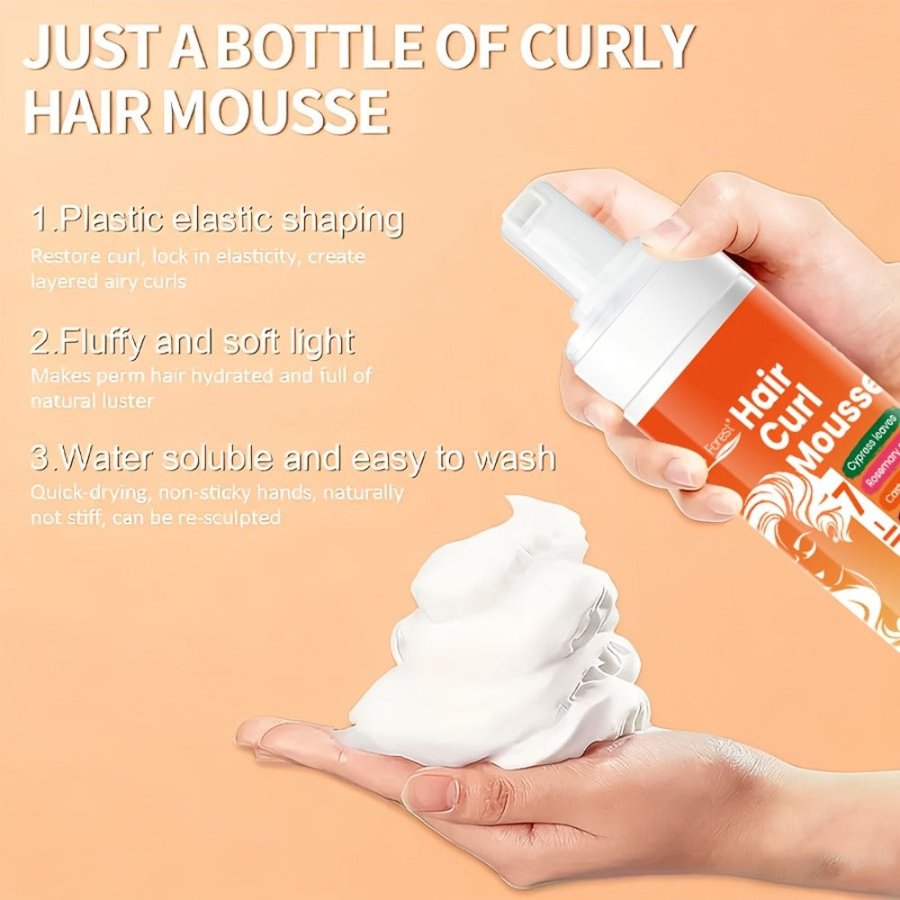 Curl Defining Hair Foam Mousse 200ml Moisturizing Smoothing Styling for Natural Fluffy Elastic Curls | Frizz Control for Wavy Coily Hair | Men & Women 6.76oz - product image 10