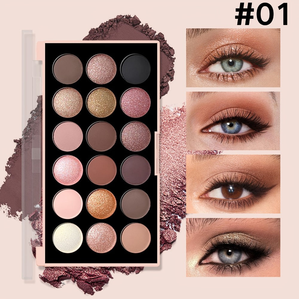 Eyeshadow Palette 18 Colors Matte Shimmer Waterproof – Sweatproof Long-Lasting Blendable Pigmented Eye Makeup for Everyday Glam Wedding Party, Professional Eye Shadow for Women & B - product image 9