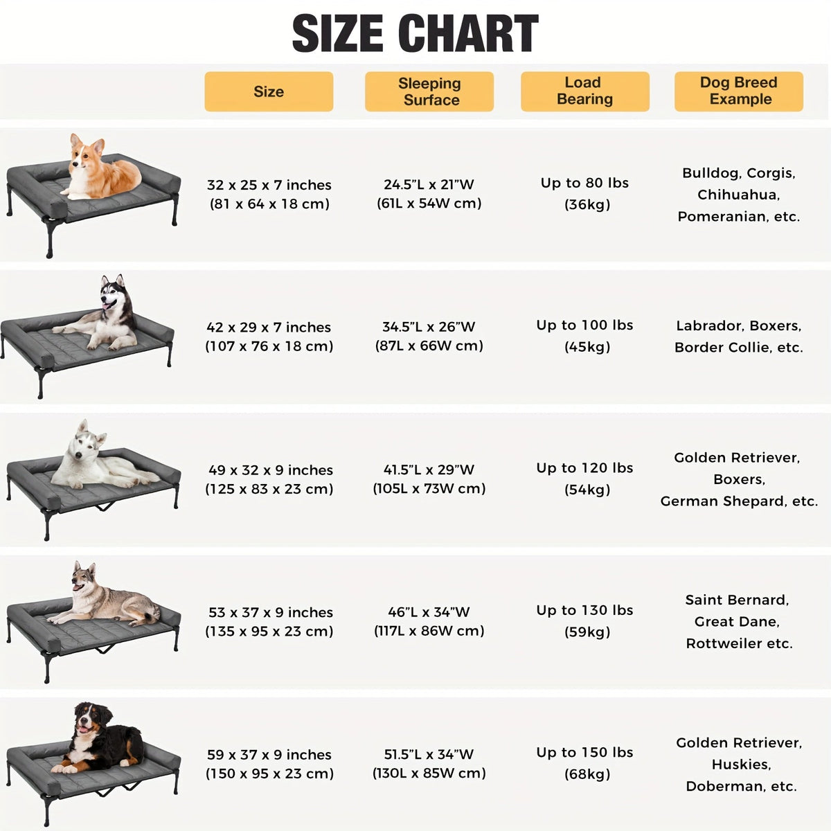 Raised Dog Cot Bed, No-Slip Feet, Breathable Dog Sofa Bed for Indoor & Outdoor Use – Elevated Dog Bed with Cooling Mesh & Removable Bolster Pillow Top Mat - product image 2