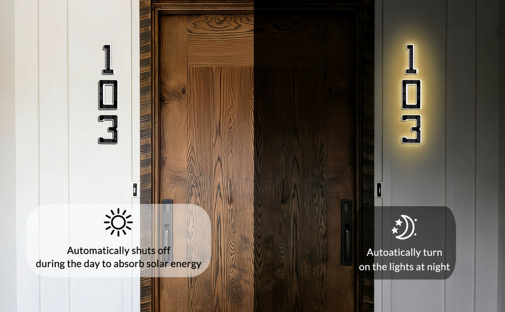 LED Solar House Number Light 6.7 Inch Wall Mounted – Smart Sensor Illuminated Address Number for Home Decor, No Wiring Energy-Saving Solar Powered Outdoor Light - product image 16