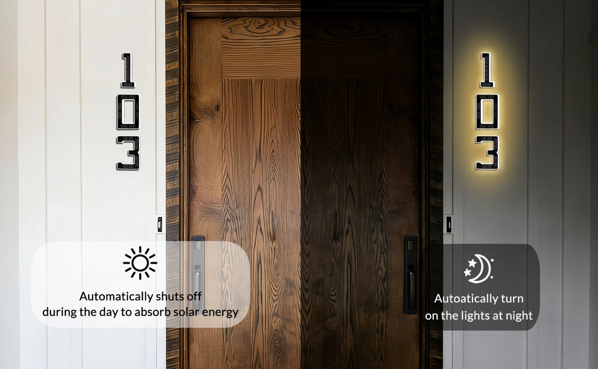 LED Solar House Number Light 6.7 Inch Wall Mounted – Smart Sensor Illuminated Address Number for Home Decor, No Wiring Energy-Saving Solar Powered Outdoor Light - product image 16