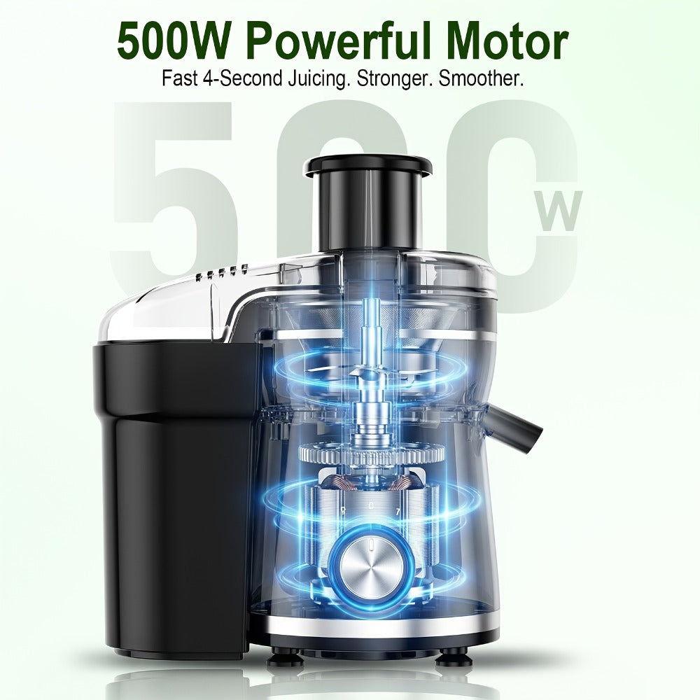 Centrifugal Juicer Machine 500W Wide 3" Feed Chute for Whole Fruits & Vegetables - Dual Speed, High Juice Yield, Stainless Steel, Dishwasher Safe Detachable Parts, Easy Clean Juice - product image 8