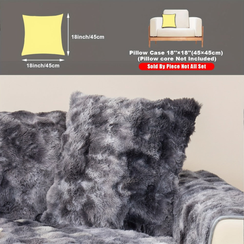 Plush Sofa Cover Faux Lamb Thick Fluffy Couch Slipcover Pet Friendly Machine Washable Gradient Color Polyester Furniture Protector for Armchair Single Double Triple Sofa Living Roo - product image 19