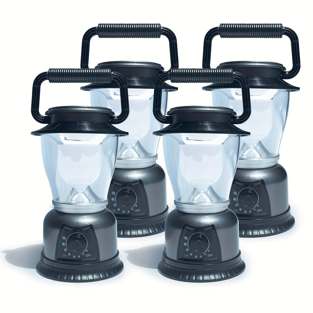 High Brightness Portable Camp Lights for Hiking, Fishing, Emergency Power Outage & Outdoor Adventures, Adjustable Brightness Tent Lantern Set – 4-Pack COB LED - product image